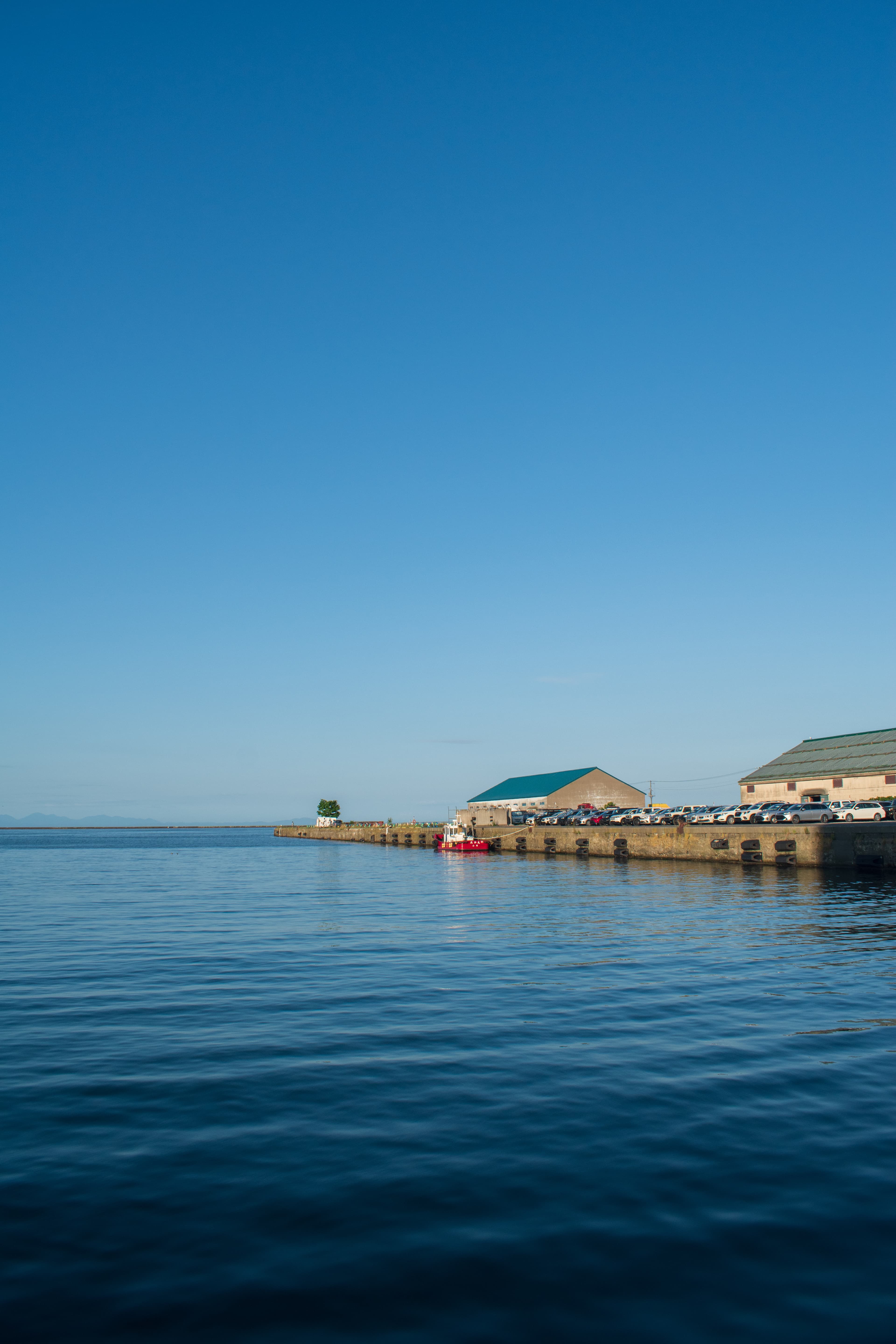 A peaceful shore at Otaru Port, Hokkaido, Japan