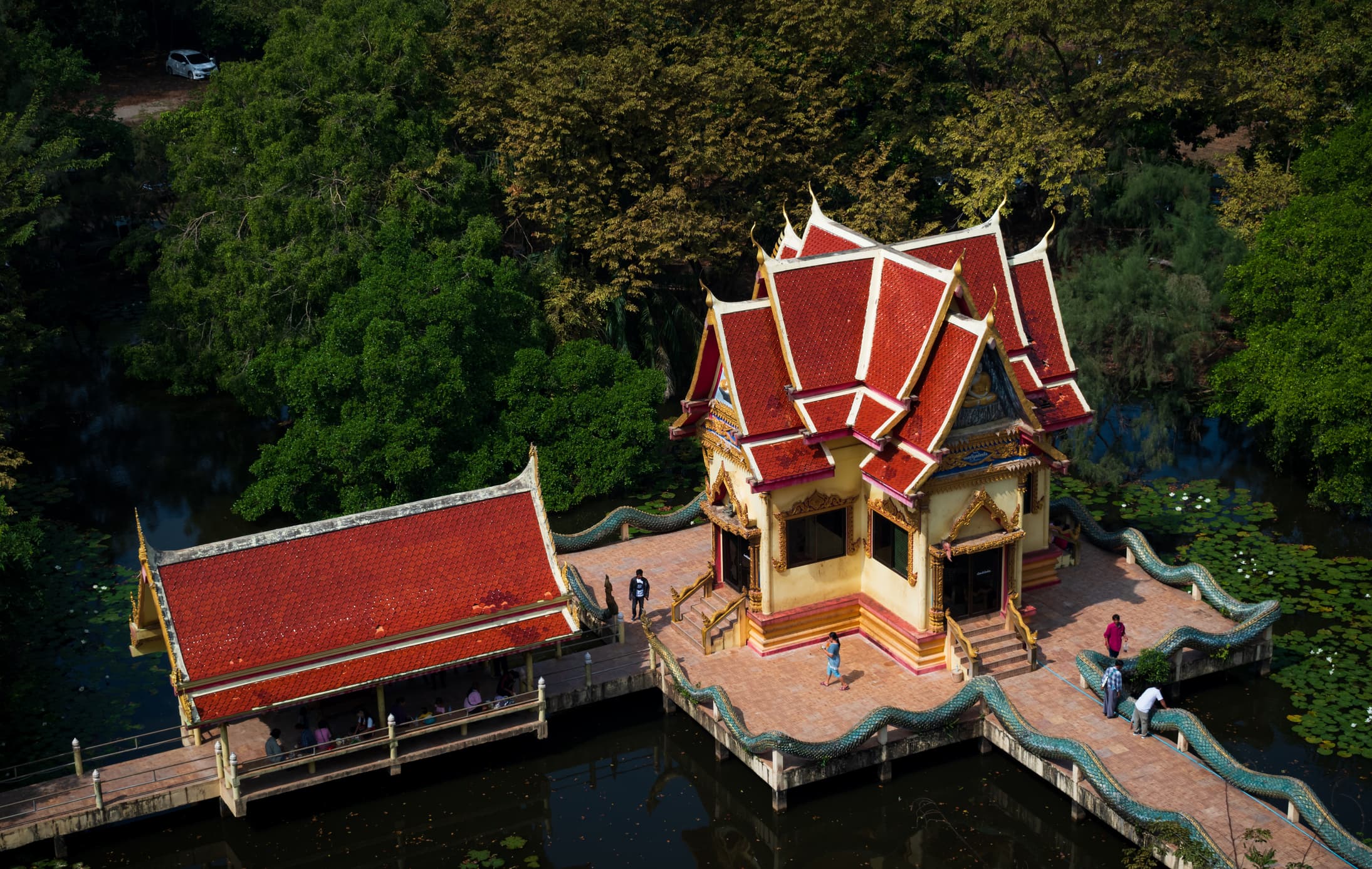 Kong Din temple, Rayong, vantage point. Exhaustingly climbed to take the photo.